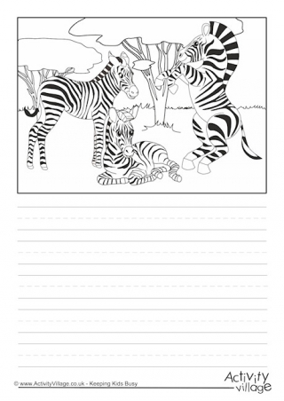 Zebras Scene Story Paper