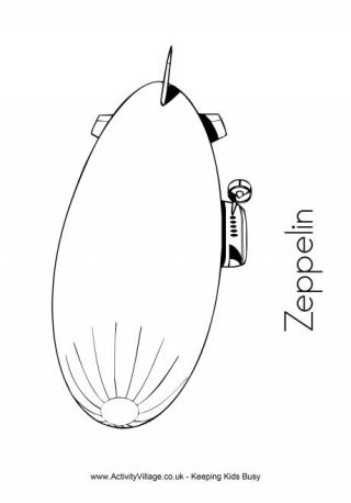 Zeppelin Colouring Page