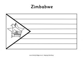 Zimbabwe Flag Colouring Page