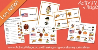 Learn Thanksgiving Vocabulary with the Help of our New Printables