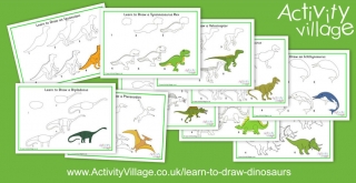 New Learn to Draw Dinosaur Printables