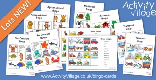 Lovely, Colourful New Sets of Bingo Cards for Fun and Games...