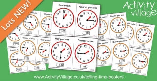 More Telling Time Posters for Quarter Hours...