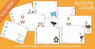 New Acrostic Poetry Printables With A Bird Theme