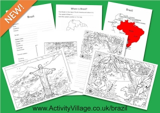 New Brazil Colouring Pages, Printables and Worksheets