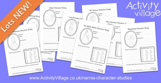 New Character Study Worksheets for our Favourite Narnia Characters