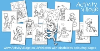 New Children with Disabilities Colouring Pages