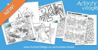 New Colouring and Puzzle Activities for the Movie Monster Trucks