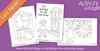 New Colouring Pages Added to our Telling Time Resources