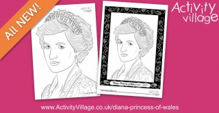 New Colouring Pages to Remember Diana, Princess of Wales