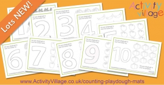 New Counting Playdough Mats Full of Fruit and Veg