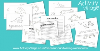New Dinosaur Handwriting Worksheets