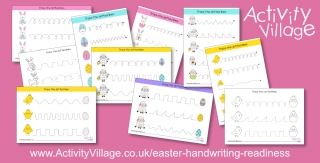 New Easter Handwriting Readiness Worksheets