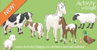 New Farm Animal Babies - Colouring Pages and Posters