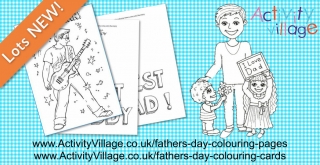 New Father's day Colouring Pages and Colouring Cards Just Added