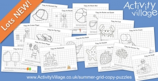 New Summer Grid Copy Puzzles - Perfect for Odd Moments and Rainy Days!
