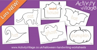 New Halloween Word Tracing Pages for Beginners