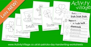 New Handwriting Worksheets for St Patrick's Day