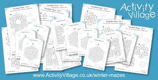 New Snowflake Mazes for Winter Puzzling Fun