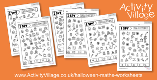 New Spooky I Spy Counting Worksheets for Halloween Fun