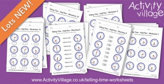 New Telling Time Worksheets for Half Past the Hour