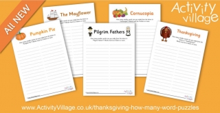 New Thanksgiving Puzzles - How Many Words?