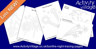 New Tracing Pages for Bonfire Night