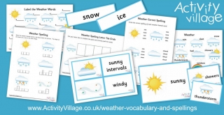New Weather Vocabulary and Spellings Collection