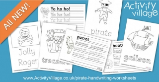 Practise Handwriting Skills with these Pirate Themed Worksheets!