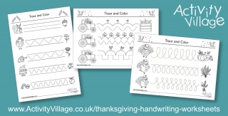Pretty New Thanksgiving Handwriting Readiness Worksheets
