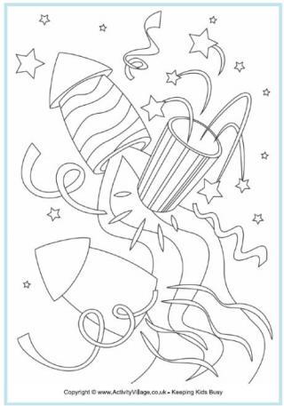 Rockets Colouring Page