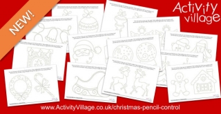 Something New - Pencil Control Worksheets for Christmas