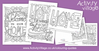 This Week's Colouring Quotes Have Home as the Theme