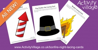 Three New Lacing Cards for Bonfire Night