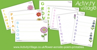 We've Been Topping Up Our Flower Acrostic Poem Printables