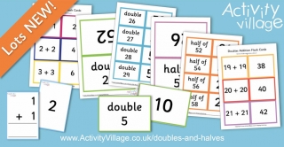 Useful Flash Cards to Help with Learning Doubles and Halves