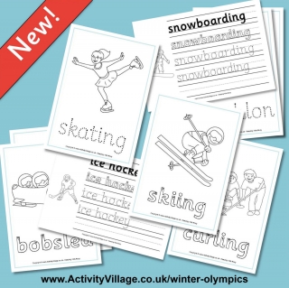 New Handwriting Worksheets for the Winter Olympics