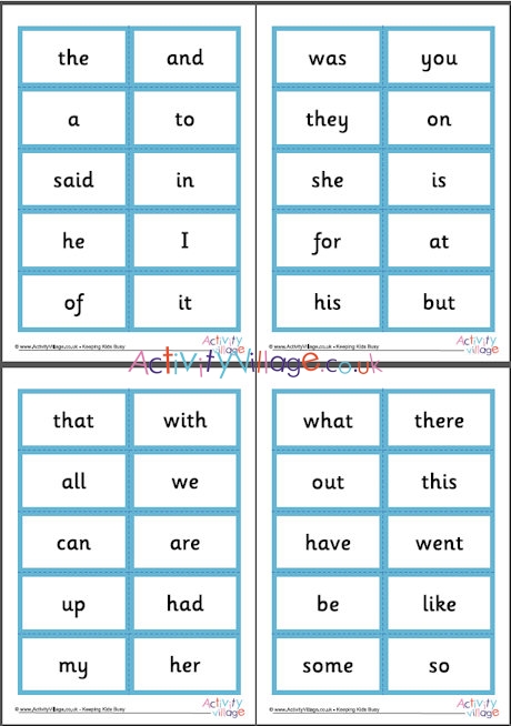 100 high frequency word cards