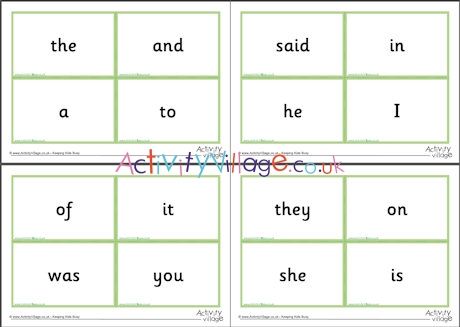100 high frequency word flash cards