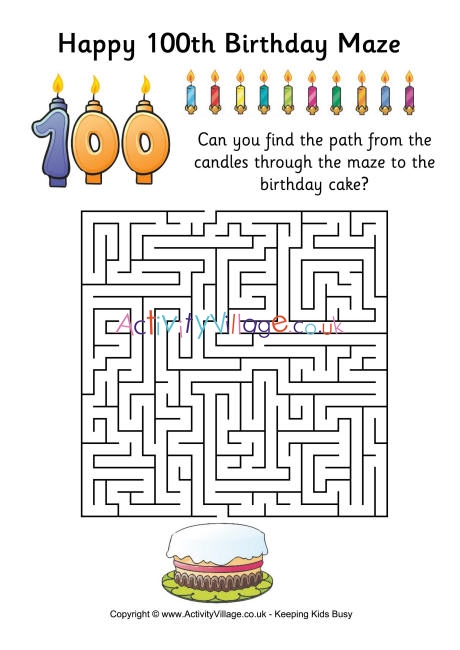 100th birthday maze