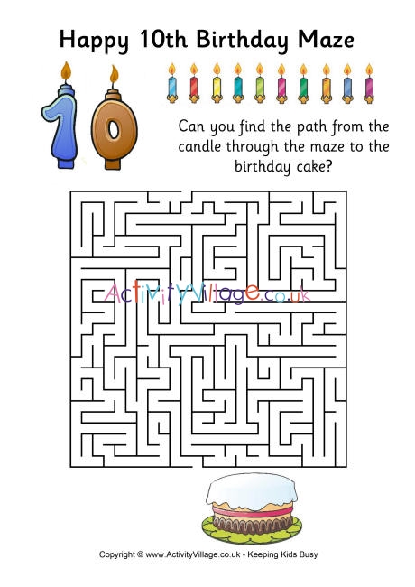 10th birthday maze