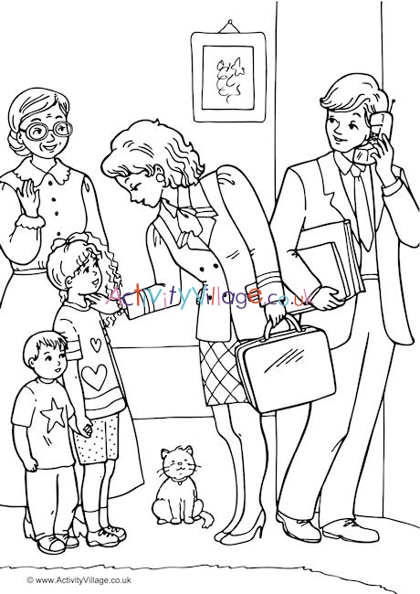 1980s Business Colouring Page