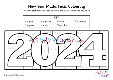 2024 Maths Facts Colouring Page