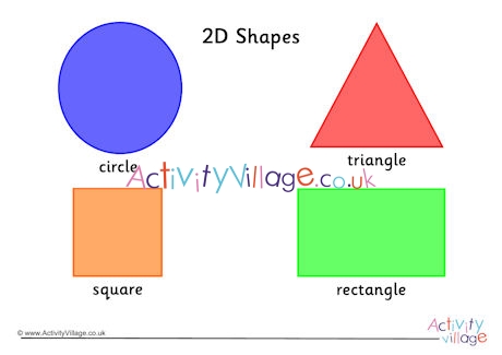 2d shape word mat - first 4 shapes