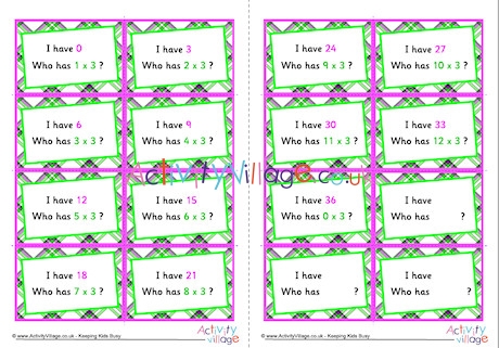 3 Times Table Around The World Cards