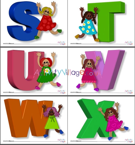 3D alphabet posters - girls
