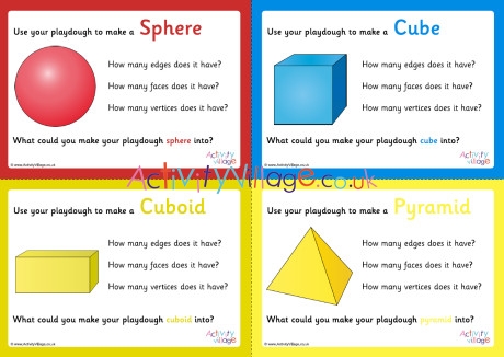 3D Shapes Playdough Mats First 4 Shapes