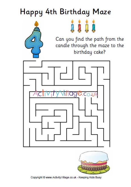 4th birthday maze