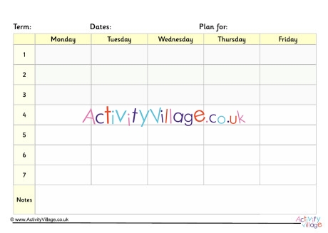 5 Day Termly Planner 2