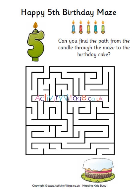 5th birthday maze